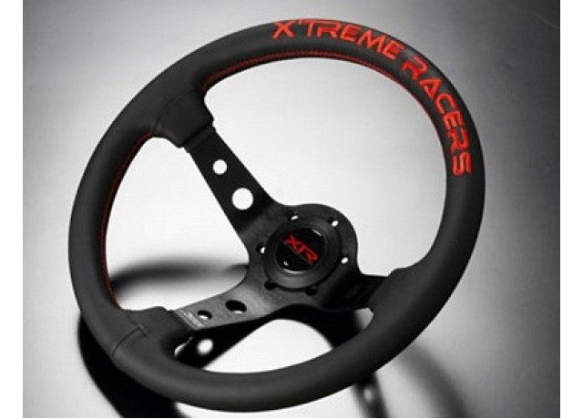 J'S RACING XR Steering Type-D Leather / Red stitch