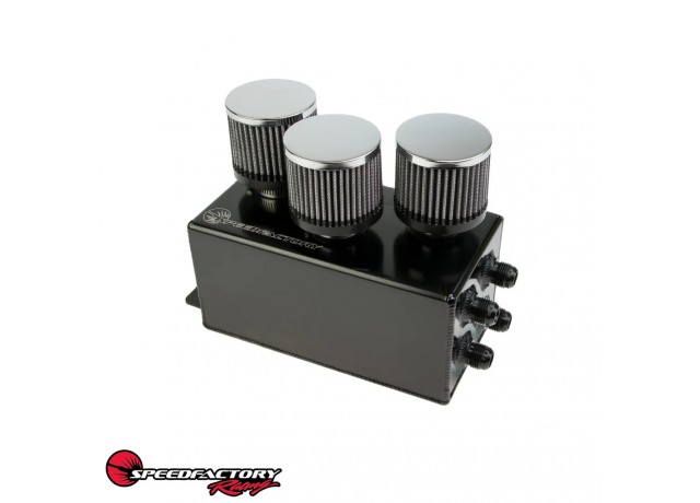 SpeedFactory Racing 3-Filter Oil Catch Can - Black Edition
